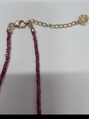 18K Natural Sparkling Ruby Bead Stunning Necklace